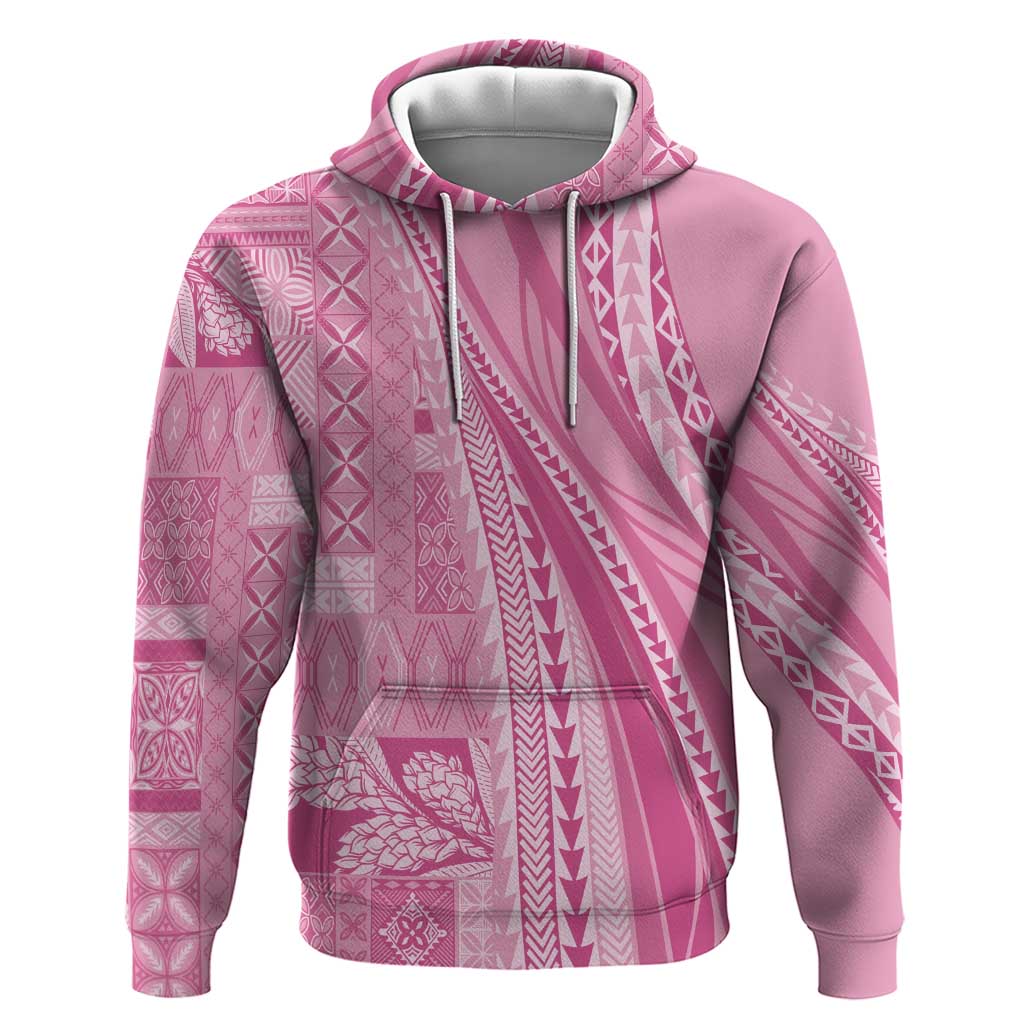Pasifika Women's Day - Samoa Siapo Malu Tattoo Inspired Hoodie Pink LT7 Pullover Hoodie Pink - Polynesian Pride