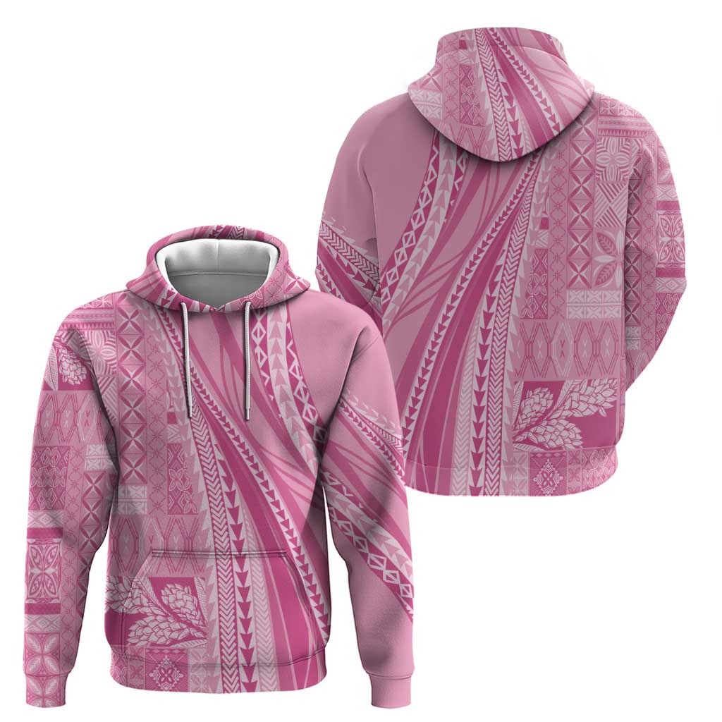 Pasifika Women's Day - Samoa Siapo Malu Tattoo Inspired Hoodie Pink LT7 - Polynesian Pride