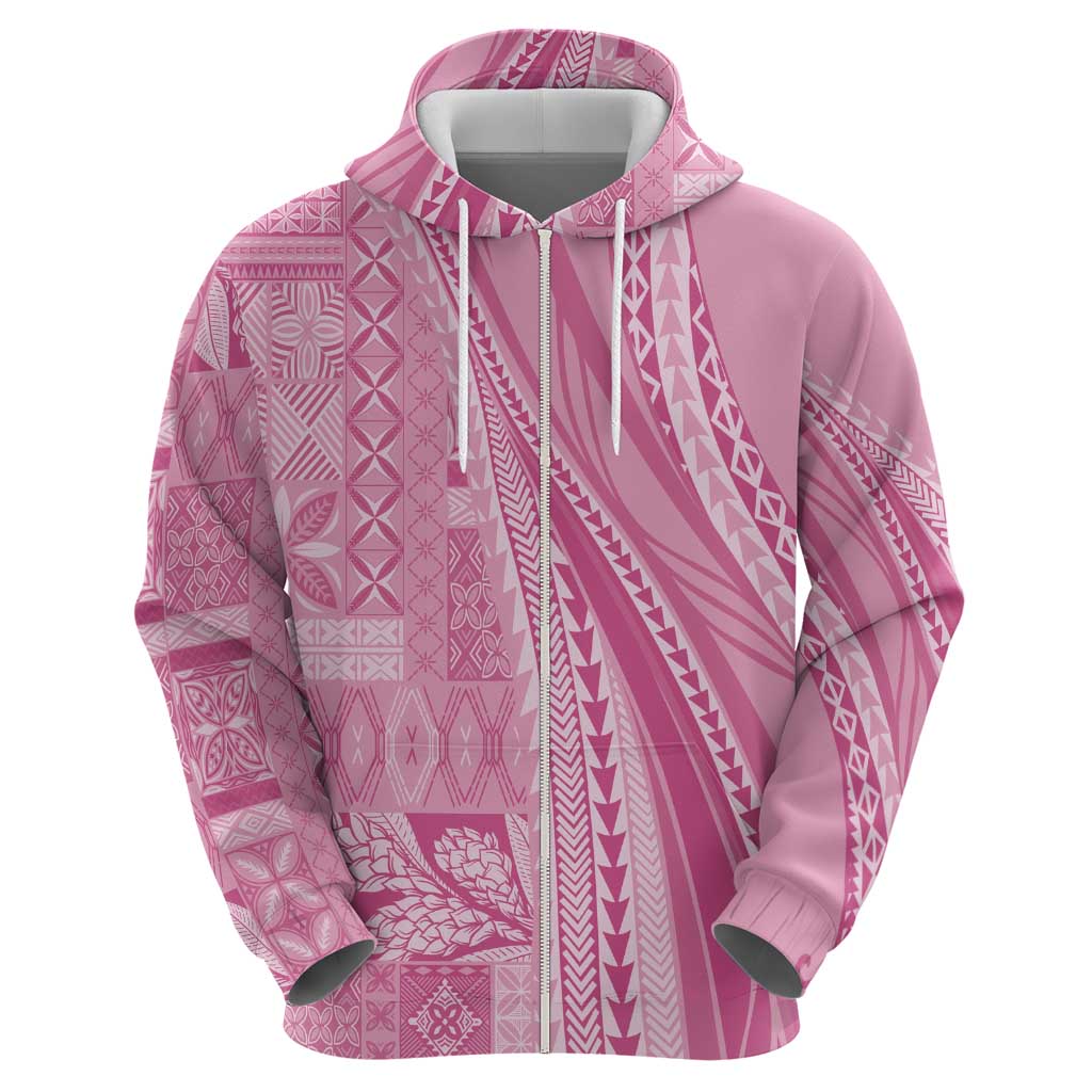 Pasifika Women's Day - Samoa Siapo Malu Tattoo Inspired Hoodie Pink LT7 - Polynesian Pride