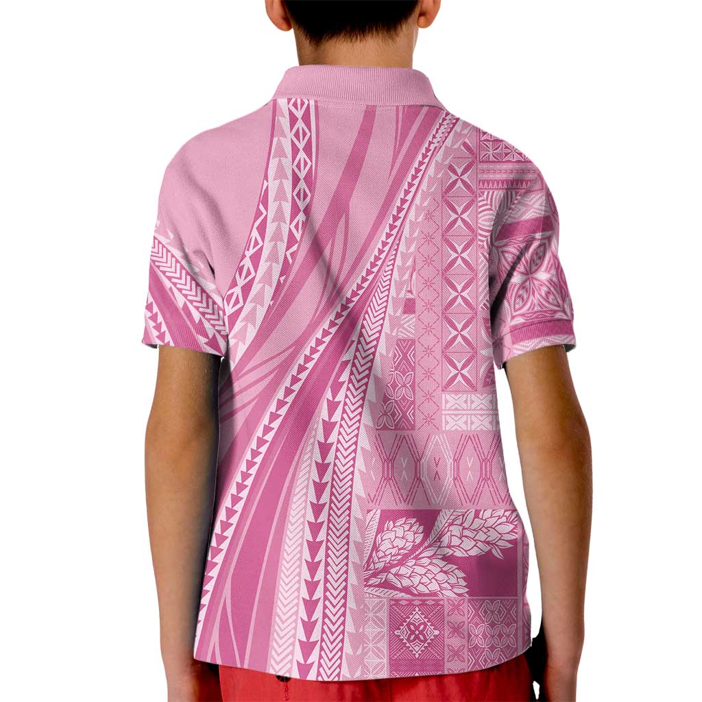 Pasifika Women's Day - Samoa Siapo Malu Tattoo Inspired Kid Polo Shirt Pink LT7 - Polynesian Pride