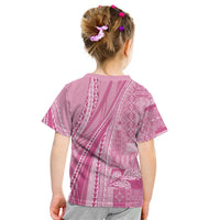 Pasifika Women's Day - Samoa Siapo Malu Tattoo Inspired Kid T Shirt Pink
