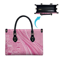 Pasifika Women's Day - Samoa Siapo Malu Tattoo Inspired Leather Bag Pink LT7 - Polynesian Pride