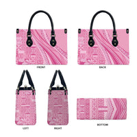 Pasifika Women's Day - Samoa Siapo Malu Tattoo Inspired Leather Bag Pink LT7 - Polynesian Pride
