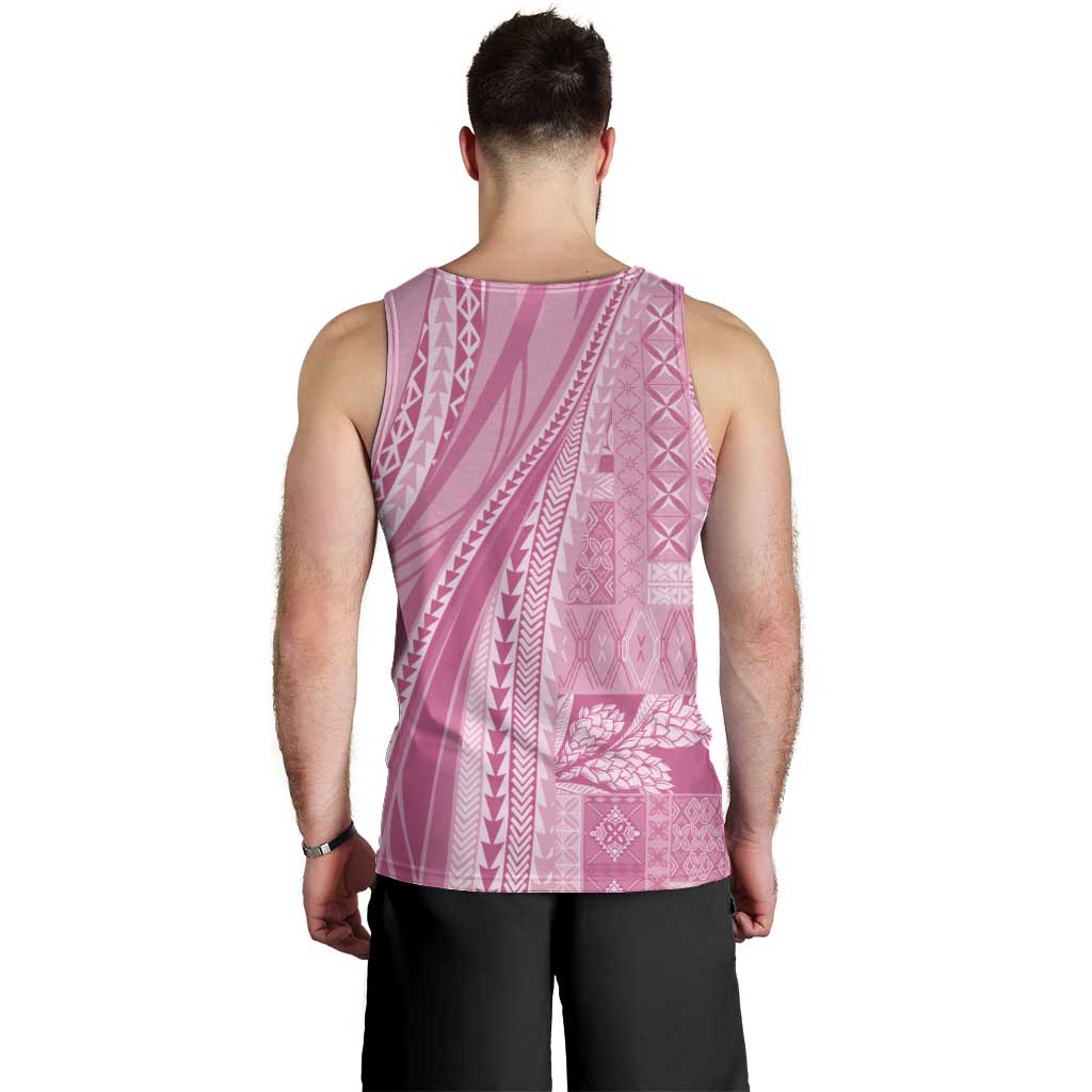 Pasifika Women's Day - Samoa Siapo Malu Tattoo Inspired Men Tank Top Pink LT7 - Polynesian Pride
