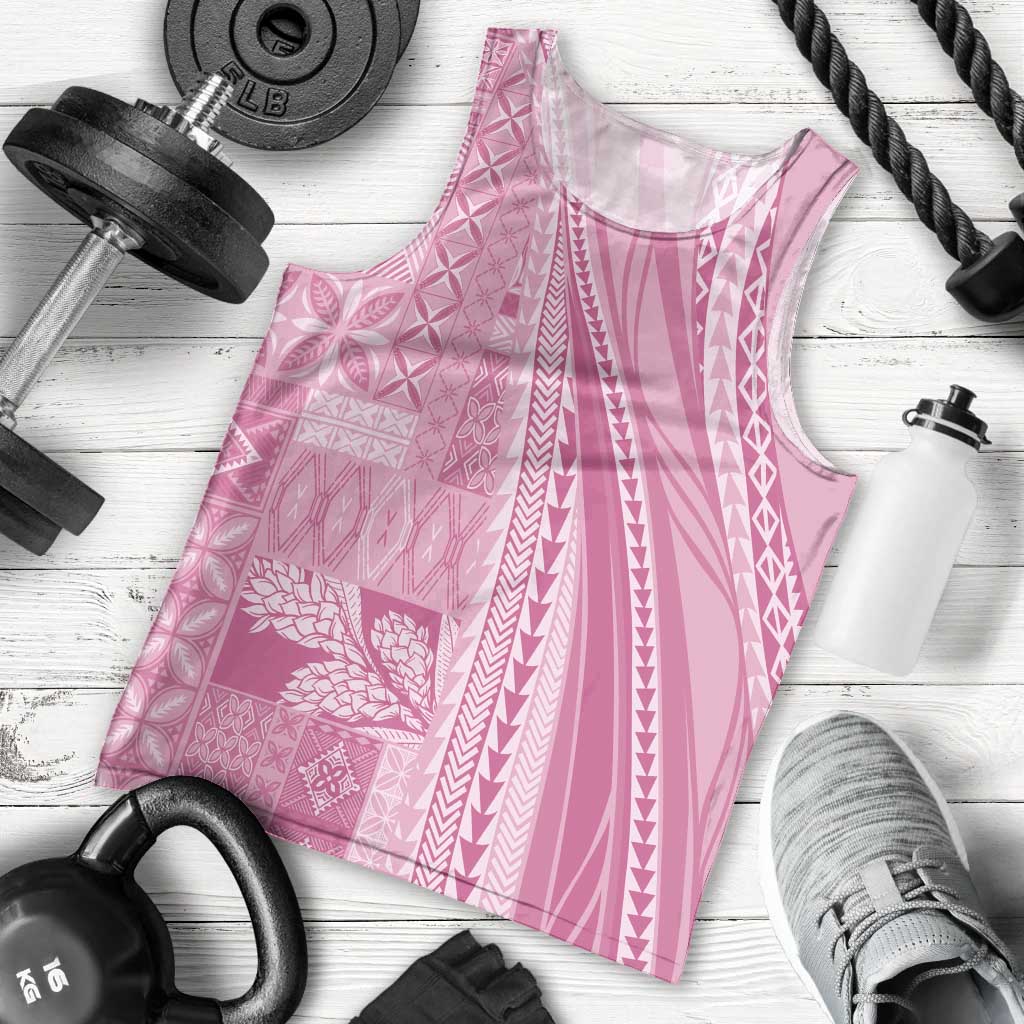 Pasifika Women's Day - Samoa Siapo Malu Tattoo Inspired Men Tank Top Pink LT7 - Polynesian Pride
