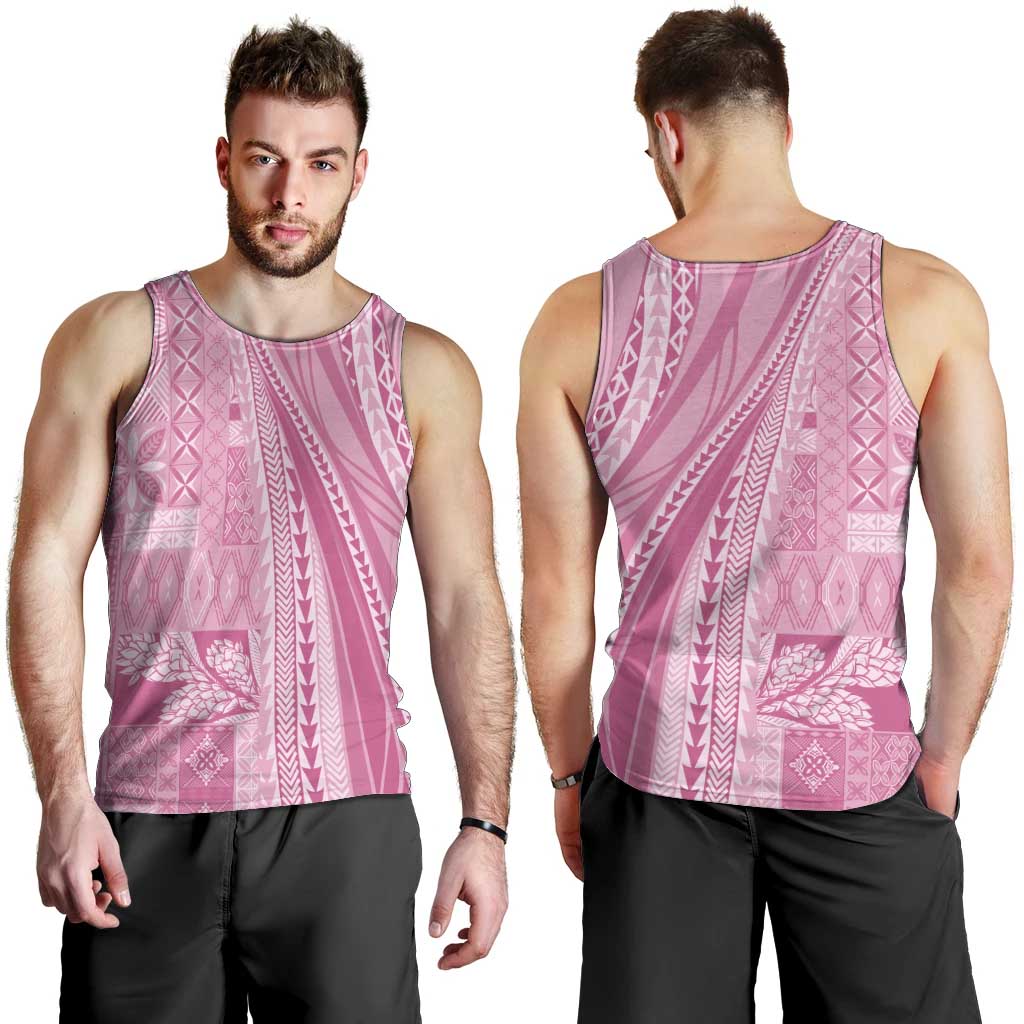 Pasifika Women's Day - Samoa Siapo Malu Tattoo Inspired Men Tank Top Pink LT7 - Polynesian Pride