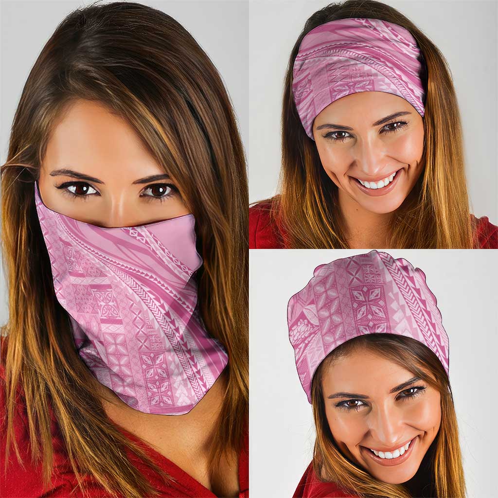 Pasifika Women's Day - Samoa Siapo Malu Tattoo Inspired Neck Gaiter Pink LT7 - Polynesian Pride