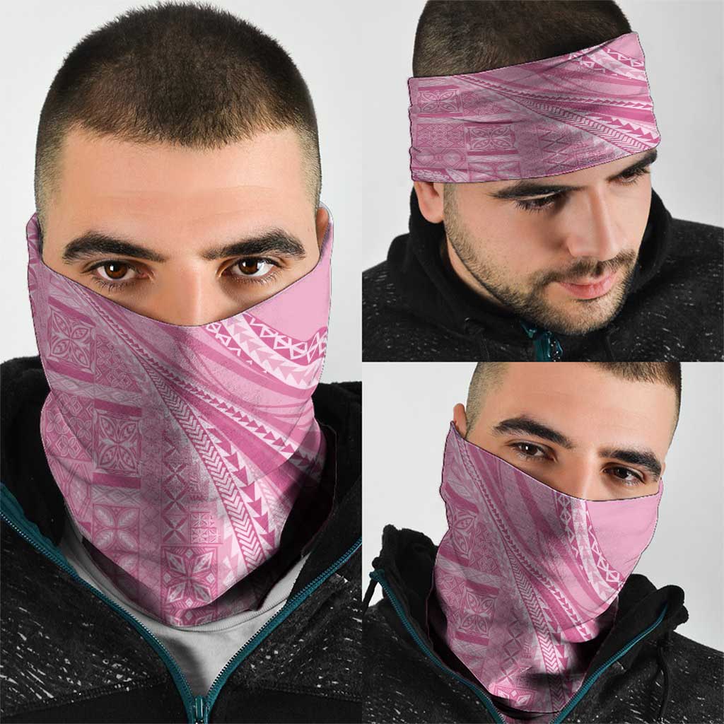 Pasifika Women's Day - Samoa Siapo Malu Tattoo Inspired Neck Gaiter Pink LT7 - Polynesian Pride