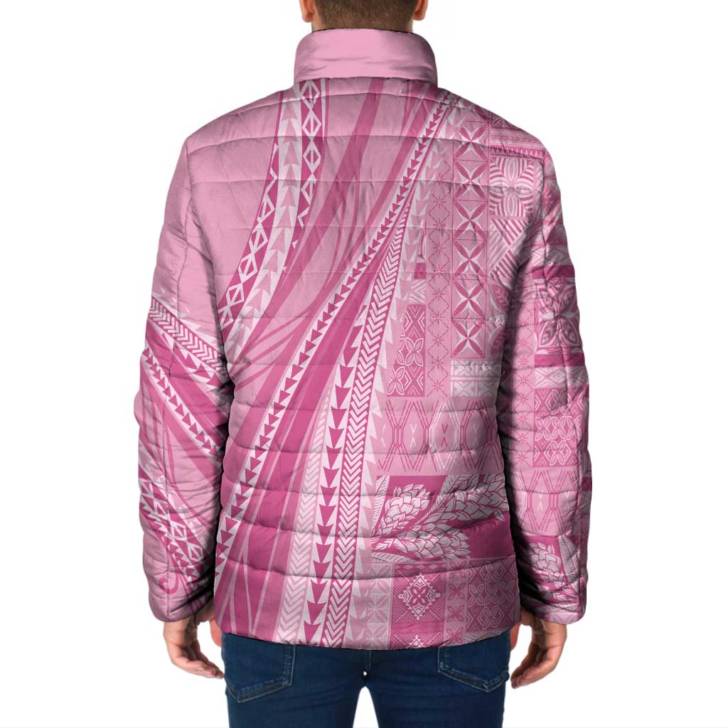 Pasifika Women's Day - Samoa Siapo Malu Tattoo Inspired Padded Jacket Pink LT7 - Polynesian Pride
