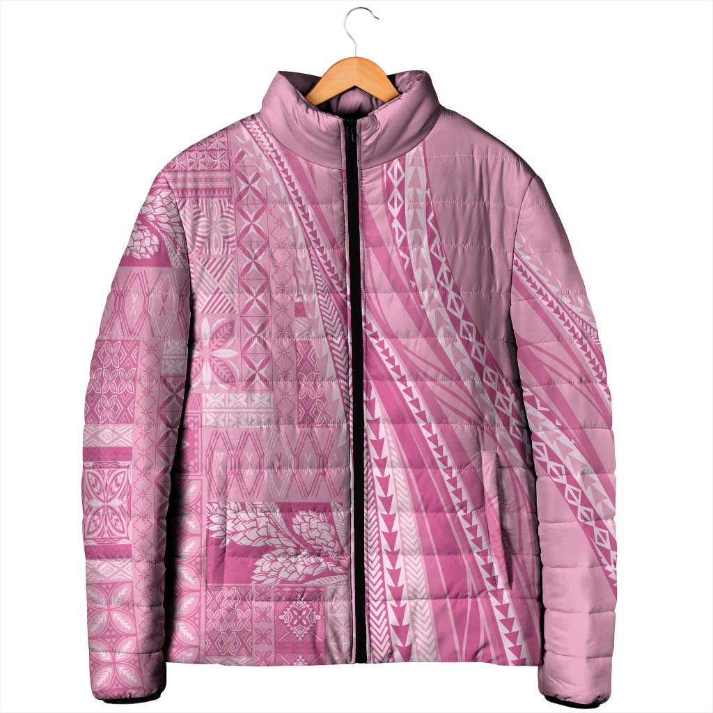 Pasifika Women's Day - Samoa Siapo Malu Tattoo Inspired Padded Jacket Pink LT7 - Polynesian Pride
