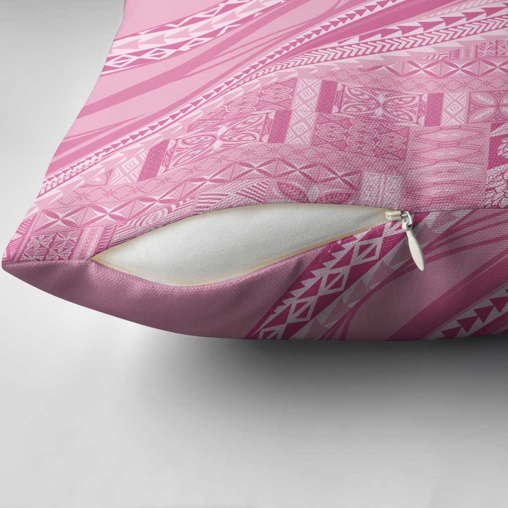 Pasifika Women's Day - Samoa Siapo Malu Tattoo Inspired Pillow Cover Pink LT7 - Polynesian Pride