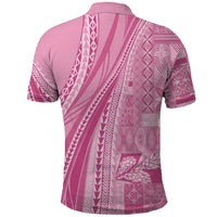 Pasifika Women's Day - Samoa Siapo Malu Tattoo Inspired Polo Shirt Pink