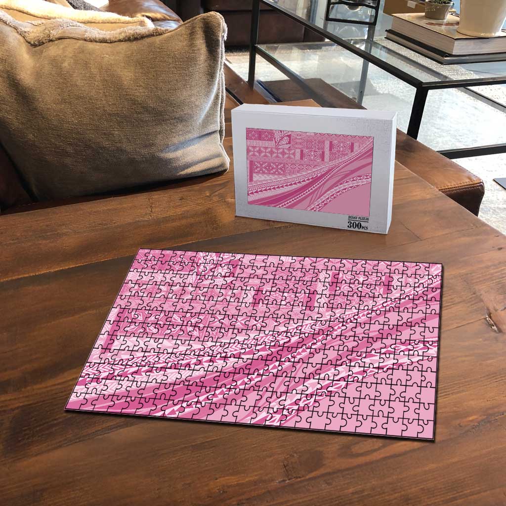 Pasifika Women's Day - Samoa Siapo Malu Tattoo Inspired Puzzle Pink LT7 - Polynesian Pride