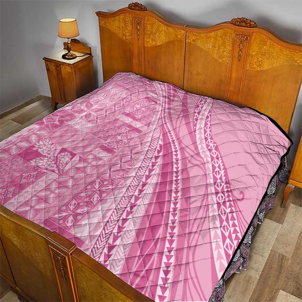 Pasifika Women's Day - Samoa Siapo Malu Tattoo Inspired Quilt Pink LT7 - Polynesian Pride