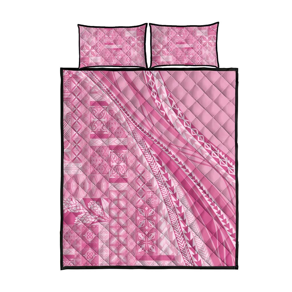 Pasifika Women's Day - Samoa Siapo Malu Tattoo Inspired Quilt Bed Set Pink LT7 - Polynesian Pride