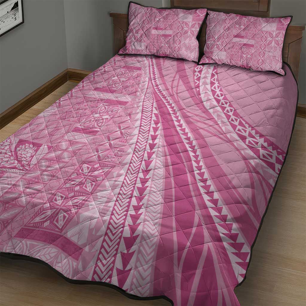 Pasifika Women's Day - Samoa Siapo Malu Tattoo Inspired Quilt Bed Set Pink LT7 - Polynesian Pride