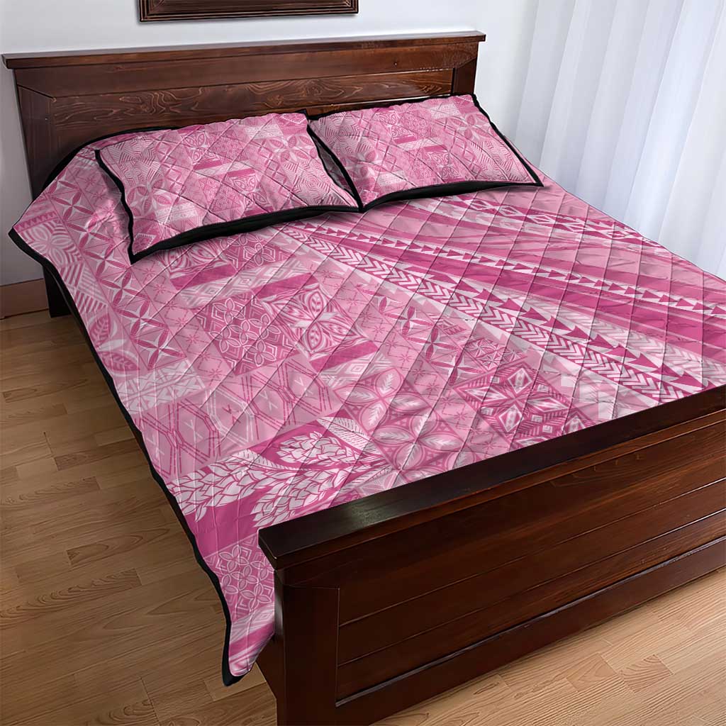 Pasifika Women's Day - Samoa Siapo Malu Tattoo Inspired Quilt Bed Set Pink LT7 - Polynesian Pride