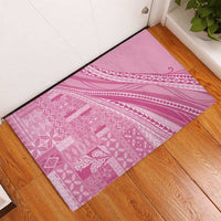Pasifika Women's Day - Samoa Siapo Malu Tattoo Inspired Rubber Doormat Pink LT7 - Polynesian Pride