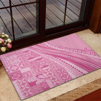 Pasifika Women's Day - Samoa Siapo Malu Tattoo Inspired Rubber Doormat Pink LT7 - Polynesian Pride