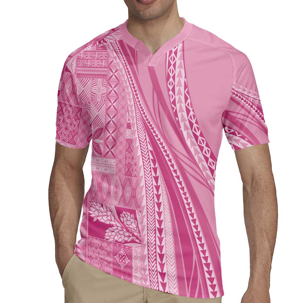 Pasifika Women's Day - Samoa Siapo Malu Tattoo Inspired Rugby Jersey Pink LT7 - Polynesian Pride