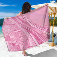 Pasifika Women's Day - Samoa Siapo Malu Tattoo Inspired Sarong Pink LT7 One Size 44 x 66 inches Pink - Polynesian Pride