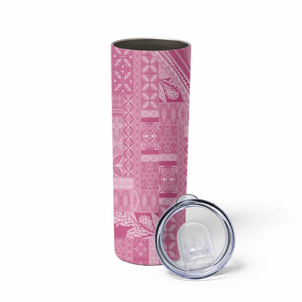 Pasifika Women's Day - Samoa Siapo Malu Tattoo Inspired Skinny Tumbler Pink LT7 - Polynesian Pride