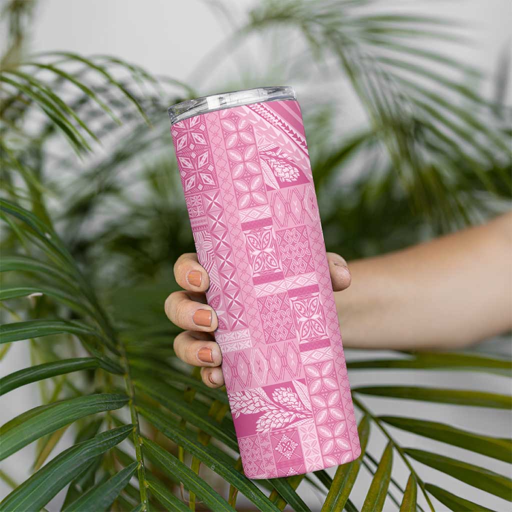 Pasifika Women's Day - Samoa Siapo Malu Tattoo Inspired Skinny Tumbler Pink LT7 - Polynesian Pride