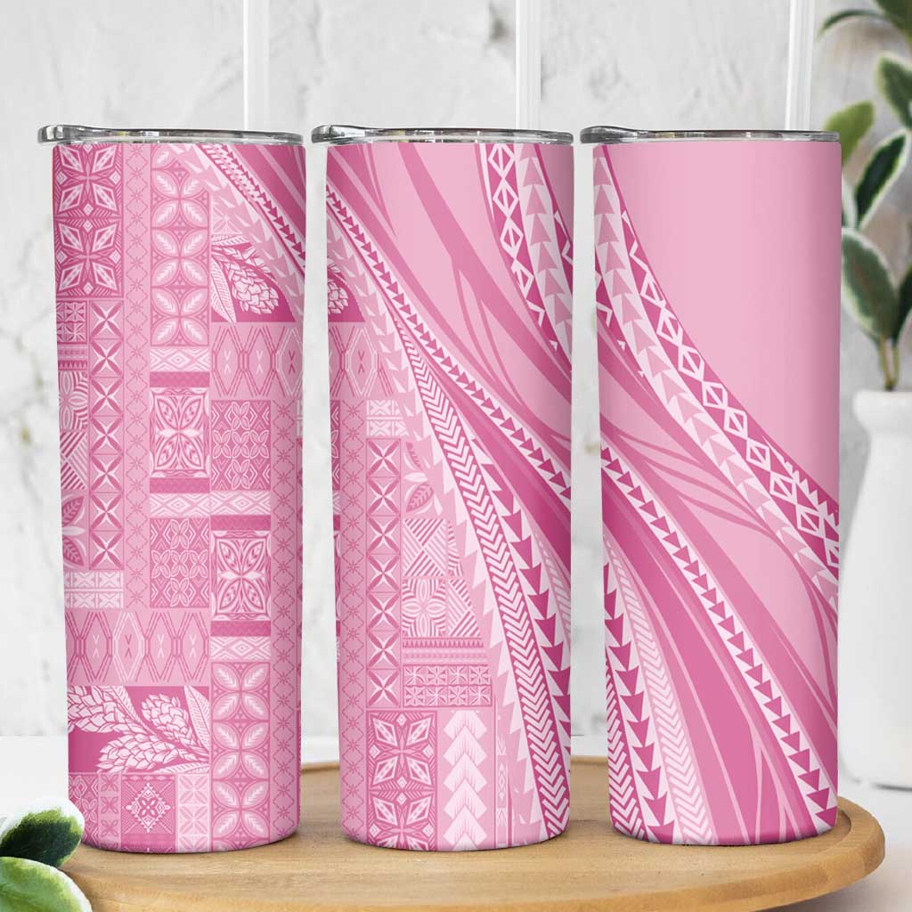 Pasifika Women's Day - Samoa Siapo Malu Tattoo Inspired Skinny Tumbler Pink LT7 - Polynesian Pride