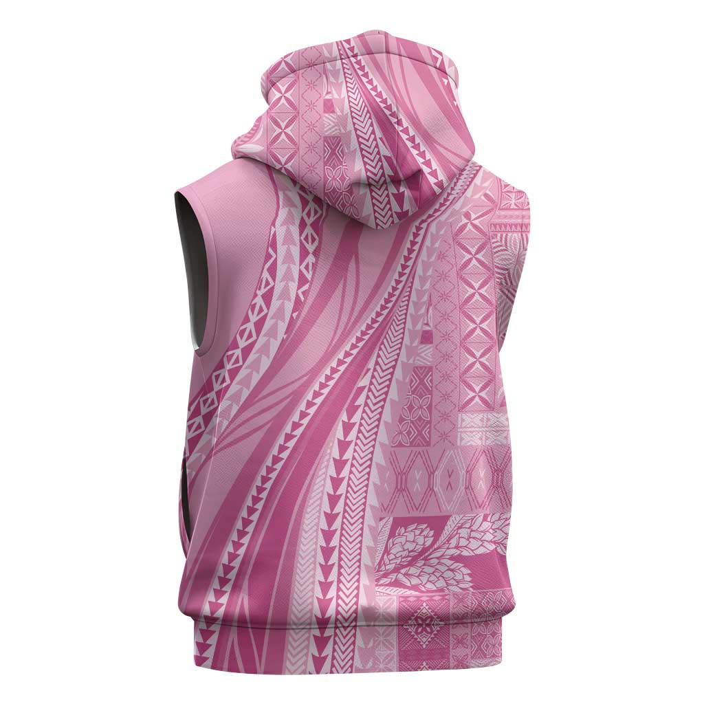 Pasifika Women's Day - Samoa Siapo Malu Tattoo Inspired Sleeveless Hoodie Pink LT7 - Polynesian Pride