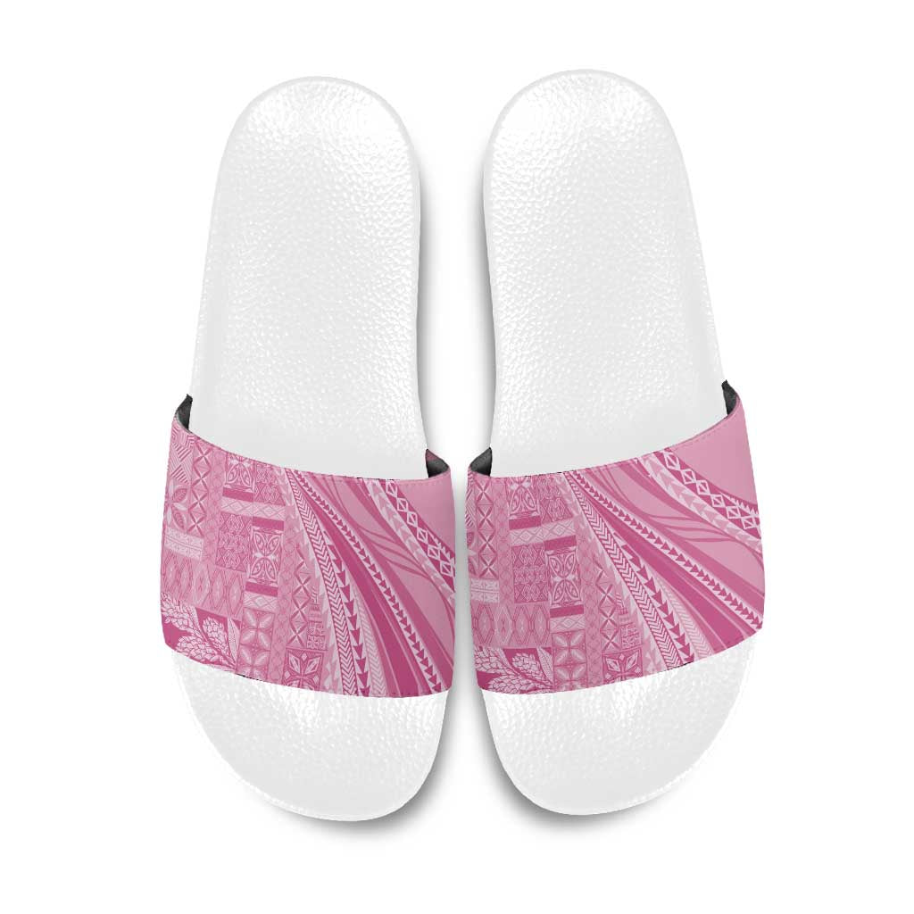 Pasifika Women's Day - Samoa Siapo Malu Tattoo Inspired Slide Sandals Pink LT7 Pink - Polynesian Pride