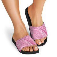 Pasifika Women's Day - Samoa Siapo Malu Tattoo Inspired Slide Sandals Pink LT7 - Polynesian Pride