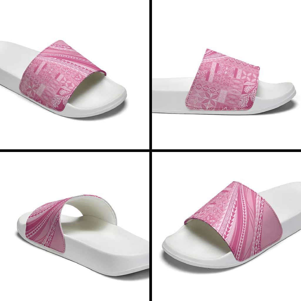 Pasifika Women's Day - Samoa Siapo Malu Tattoo Inspired Slide Sandals Pink LT7 - Polynesian Pride