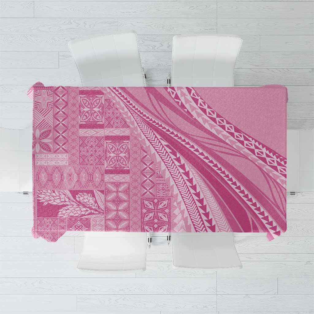 Pasifika Women's Day - Samoa Siapo Malu Tattoo Inspired Tablecloth Pink LT7 Pink - Polynesian Pride