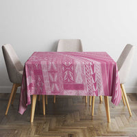 Pasifika Women's Day - Samoa Siapo Malu Tattoo Inspired Tablecloth Pink LT7 - Polynesian Pride