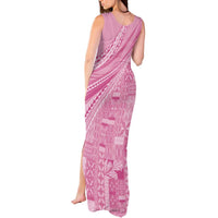Pasifika Women's Day - Samoa Siapo Malu Tattoo Inspired Tank Maxi Dress Pink LT7 - Polynesian Pride