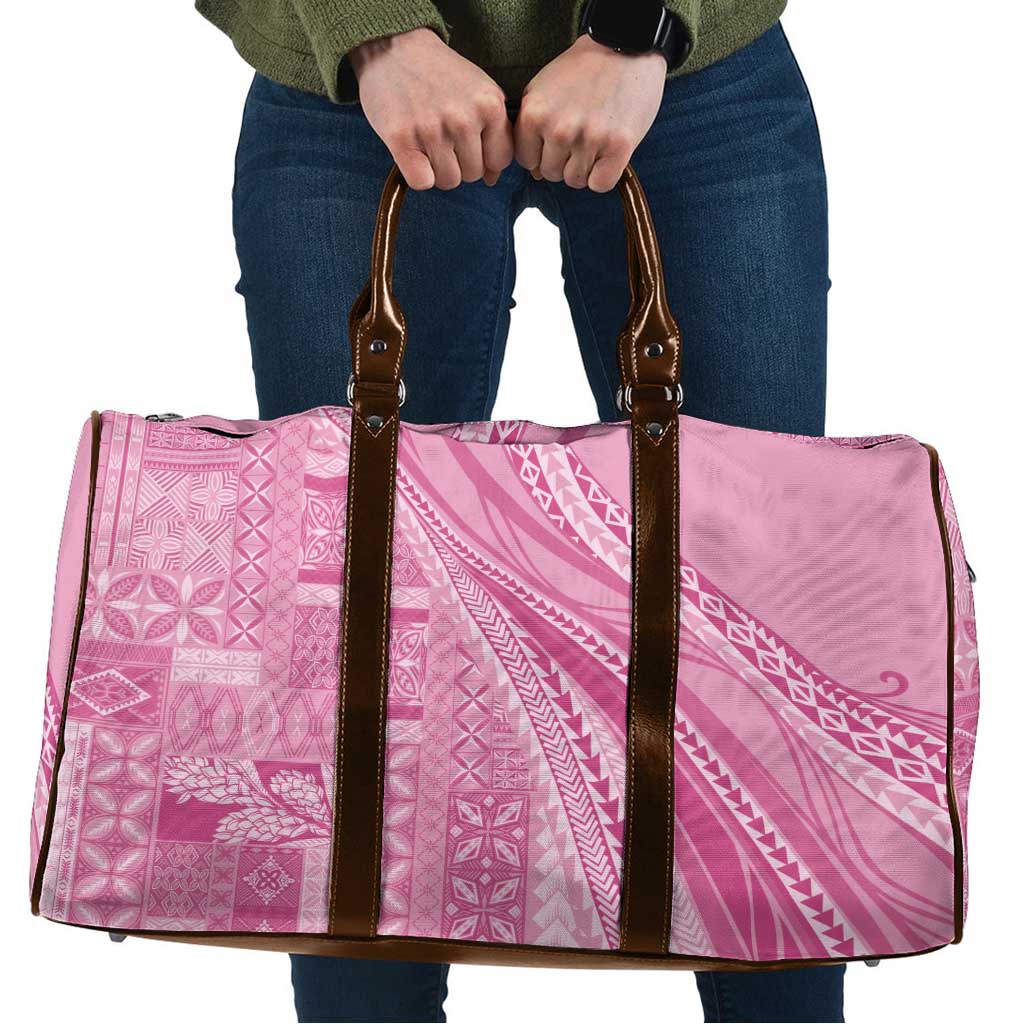 Pasifika Women's Day - Samoa Siapo Malu Tattoo Inspired Travel Bag Pink LT7 Pink - Polynesian Pride