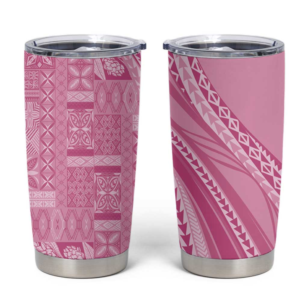 Pasifika Women's Day - Samoa Siapo Malu Tattoo Inspired Tumbler Cup Pink LT7 Pink - Polynesian Pride