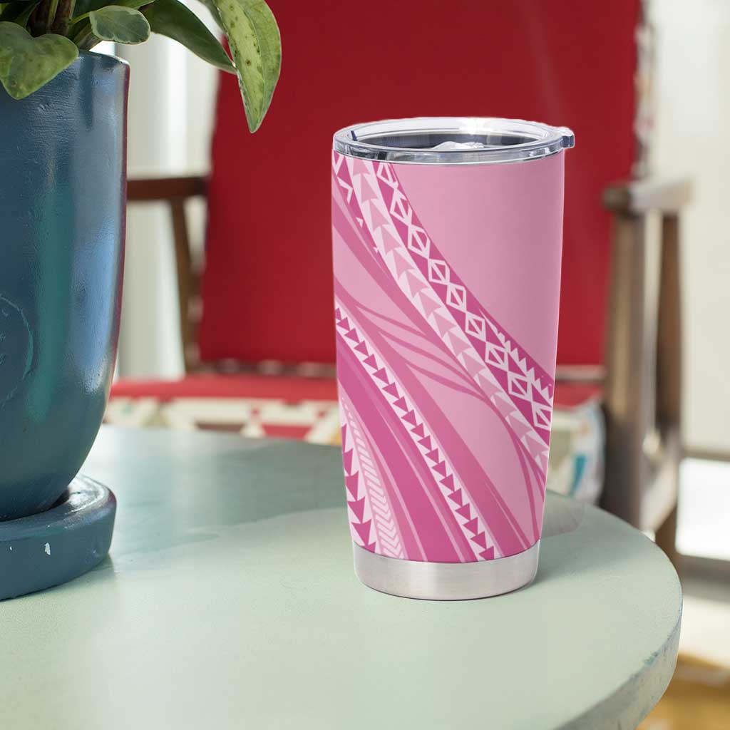 Pasifika Women's Day - Samoa Siapo Malu Tattoo Inspired Tumbler Cup Pink LT7 - Polynesian Pride