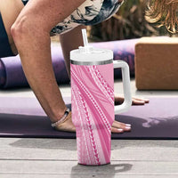 Pasifika Women's Day - Samoa Siapo Malu Tattoo Inspired Tumbler With Handle Pink LT7 - Polynesian Pride