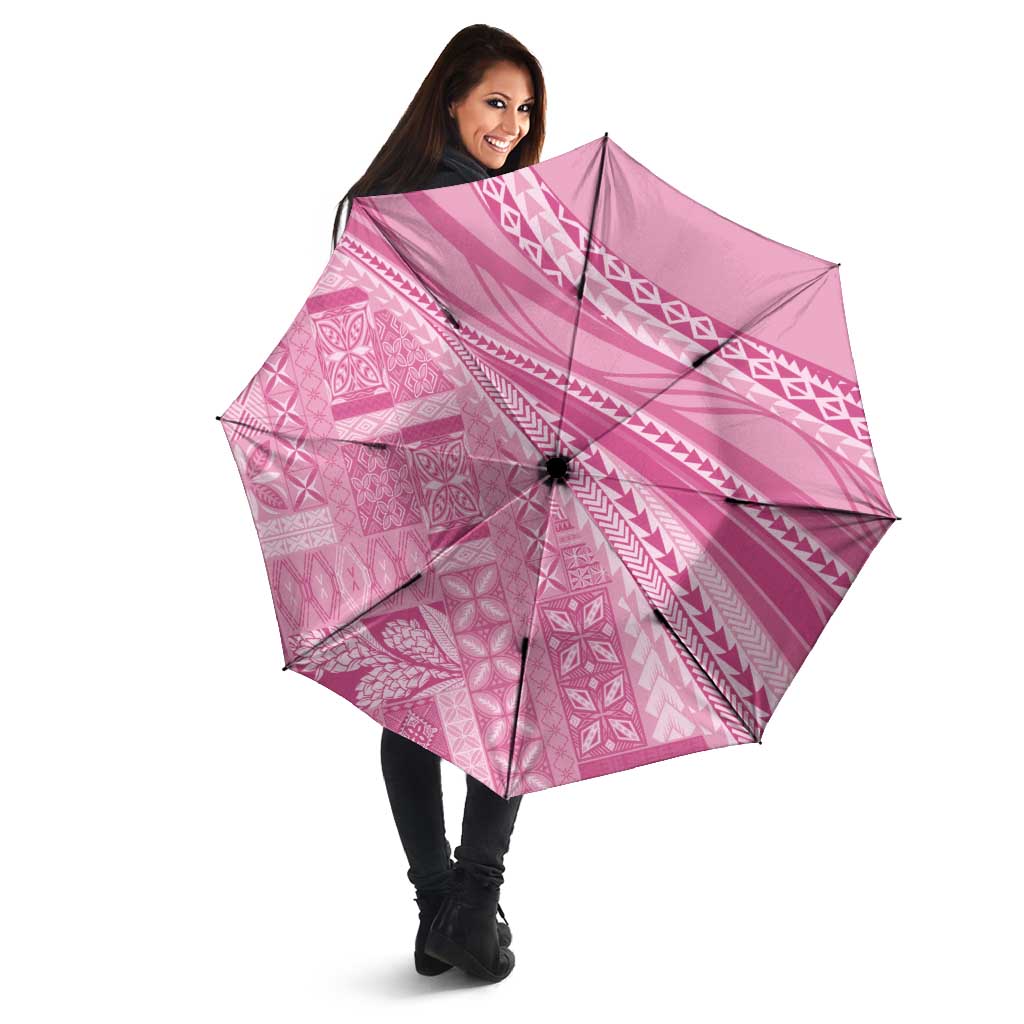 Pasifika Women's Day - Samoa Siapo Malu Tattoo Inspired Umbrella Pink LT7 - Polynesian Pride