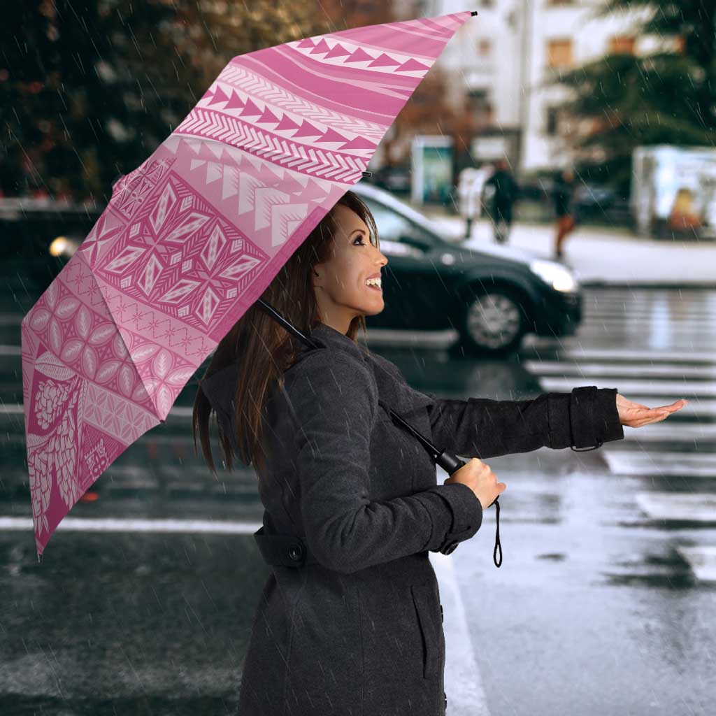 Pasifika Women's Day - Samoa Siapo Malu Tattoo Inspired Umbrella Pink LT7 - Polynesian Pride