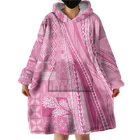 Pasifika Women's Day - Samoa Siapo Malu Tattoo Inspired Wearable Blanket Hoodie Pink LT7 - Polynesian Pride
