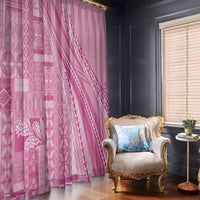 Pasifika Women's Day - Samoa Siapo Malu Tattoo Inspired Window Curtain Pink LT7 - Polynesian Pride
