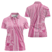 Pasifika Women's Day - Samoa Siapo Malu Tattoo Inspired Women Polo Shirt Pink LT7 - Polynesian Pride