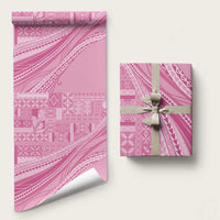 Pasifika Women's Day - Samoa Siapo Malu Tattoo Inspired Wrapping Paper Pink LT7 58" × 23" Pink - Polynesian Pride