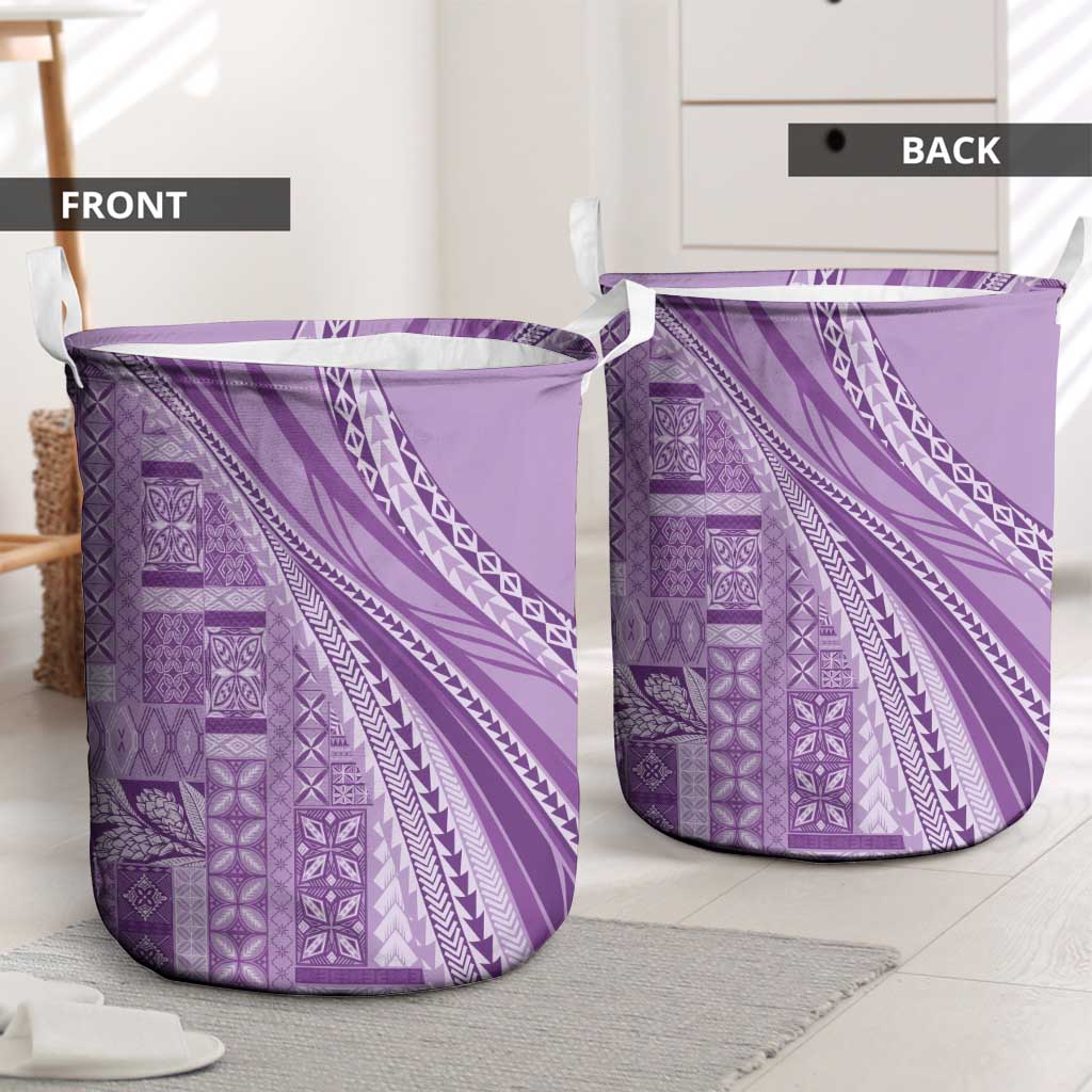 Pasifika Women's Day - Samoa Siapo Malu Tattoo Inspired Laundry Basket Lavender LT7 - Polynesian Pride