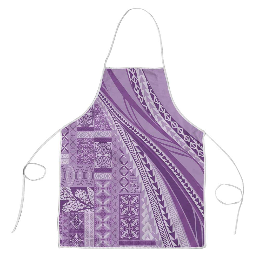 Pasifika Women's Day - Samoa Siapo Malu Tattoo Inspired Apron Lavender LT7 Lavender - Polynesian Pride