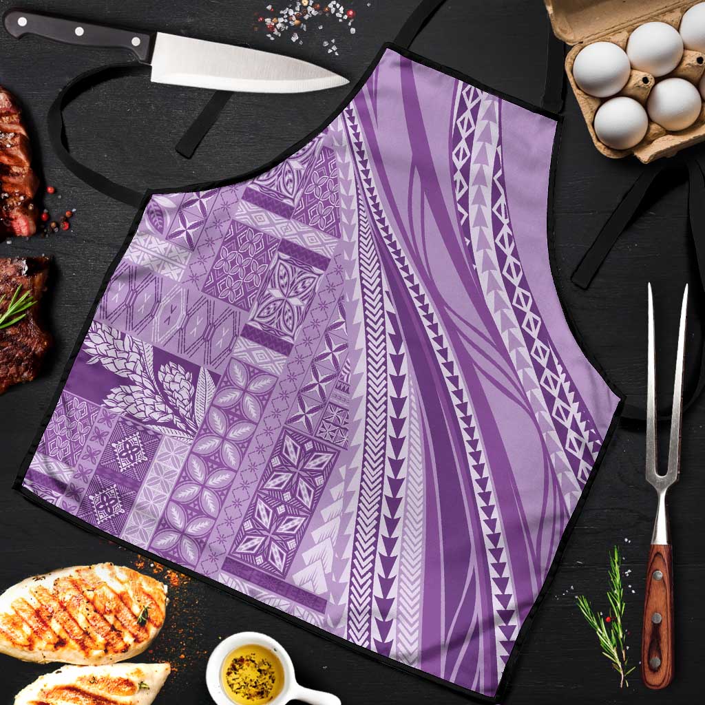 Pasifika Women's Day - Samoa Siapo Malu Tattoo Inspired Apron Lavender LT7 Lavender - Polynesian Pride