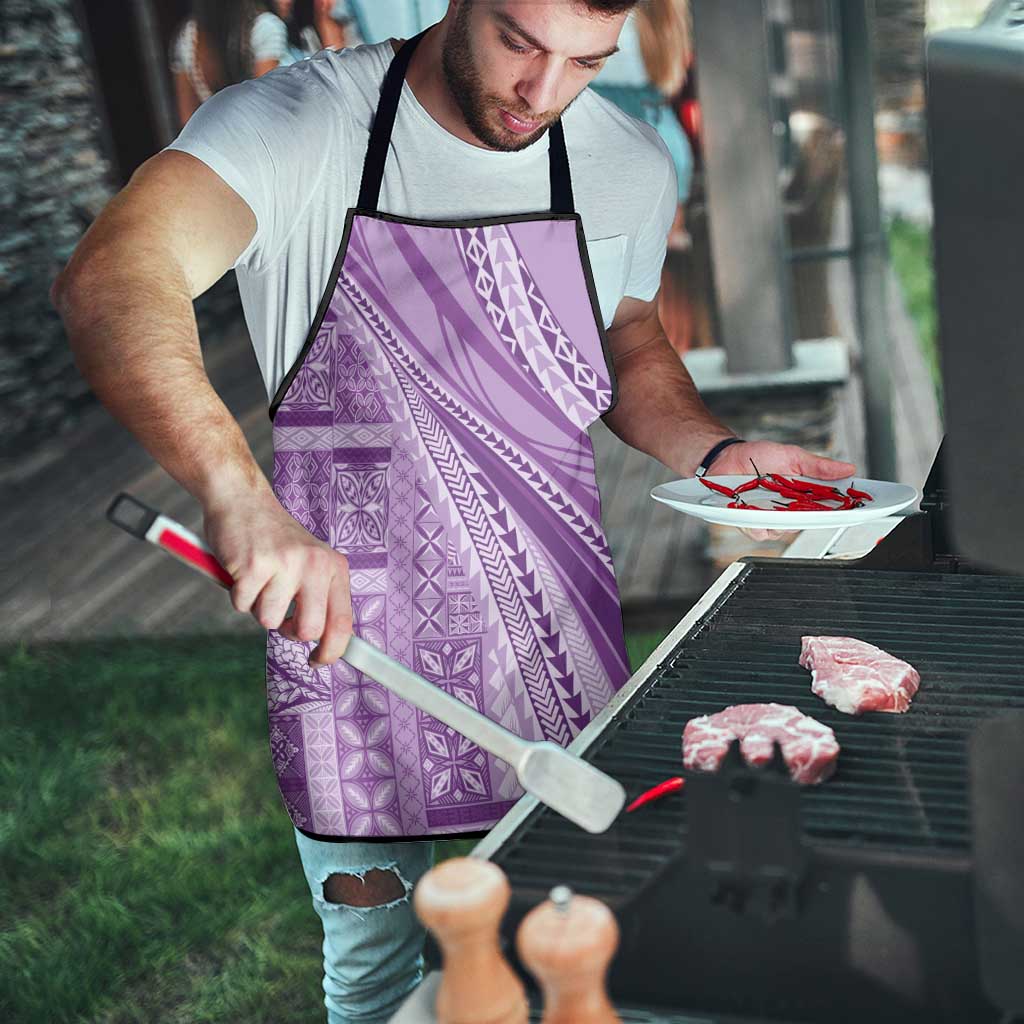 Pasifika Women's Day - Samoa Siapo Malu Tattoo Inspired Apron Lavender LT7 - Polynesian Pride