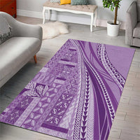 Pasifika Women's Day - Samoa Siapo Malu Tattoo Inspired Area Rug Lavender LT7 - Polynesian Pride